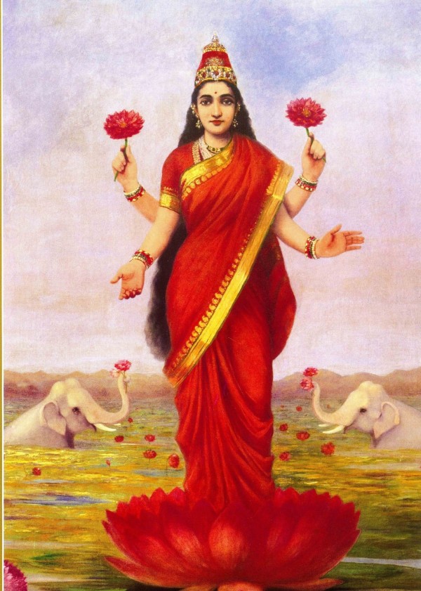 Goddess Lakshmi by Raja Ravi Varma